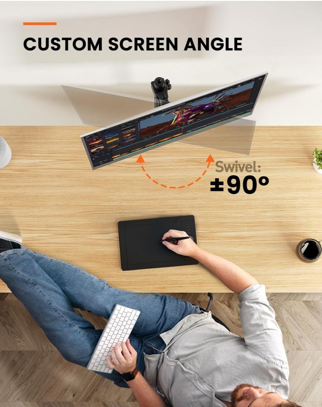 ErGear EGCM12 Pojedynczy stojak na monitor 13/32cal VESA 75X75 100X100