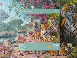 Puzzle 1000 Tiger Sanctuary Corner Proces tygrysy