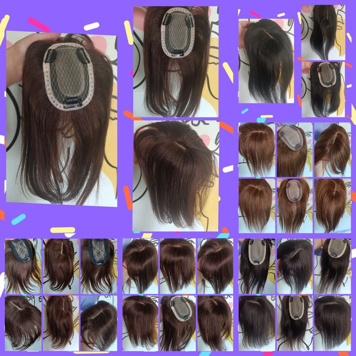 Натуральні волосся накладки на макушку на заколках дуже м'які шовковис