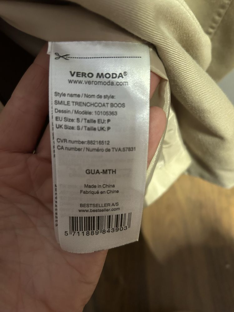 Beżowy/jasny płaszcz Vero Moda