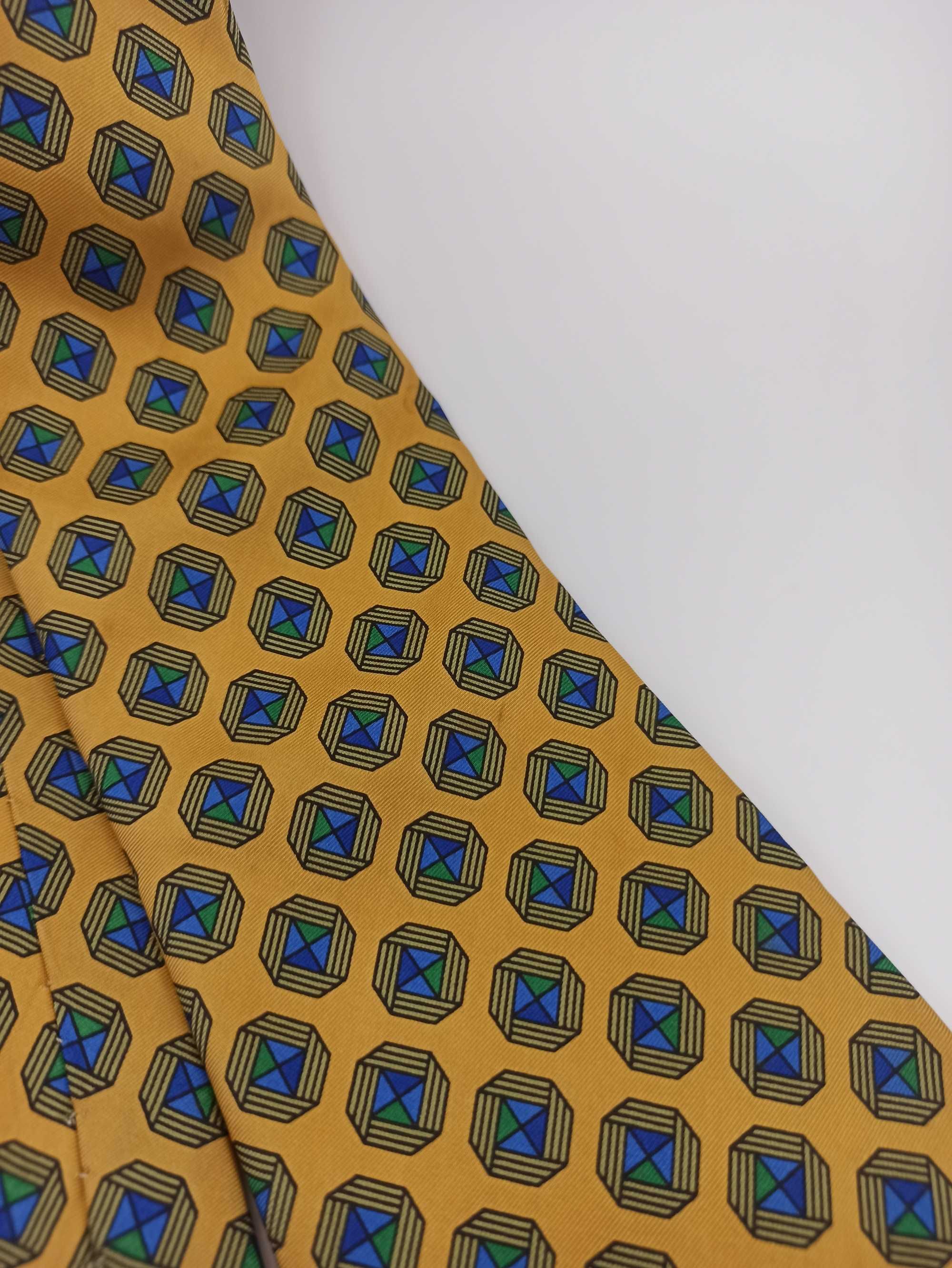 Oliver Valentino żółty jedwabny krawat