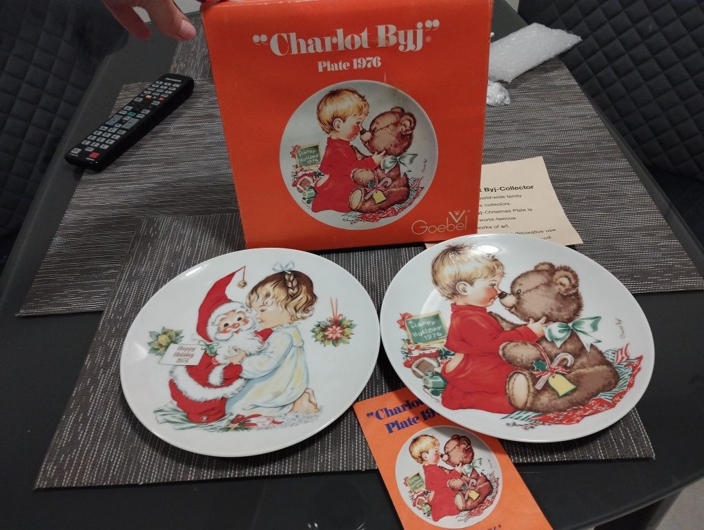 Фарфорові новорічні тарілки для хлопчика та дівчинки 1976 та 1974 рр