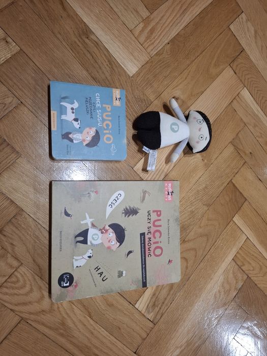 Zestaw 2x książek PUCIO + maskotka
