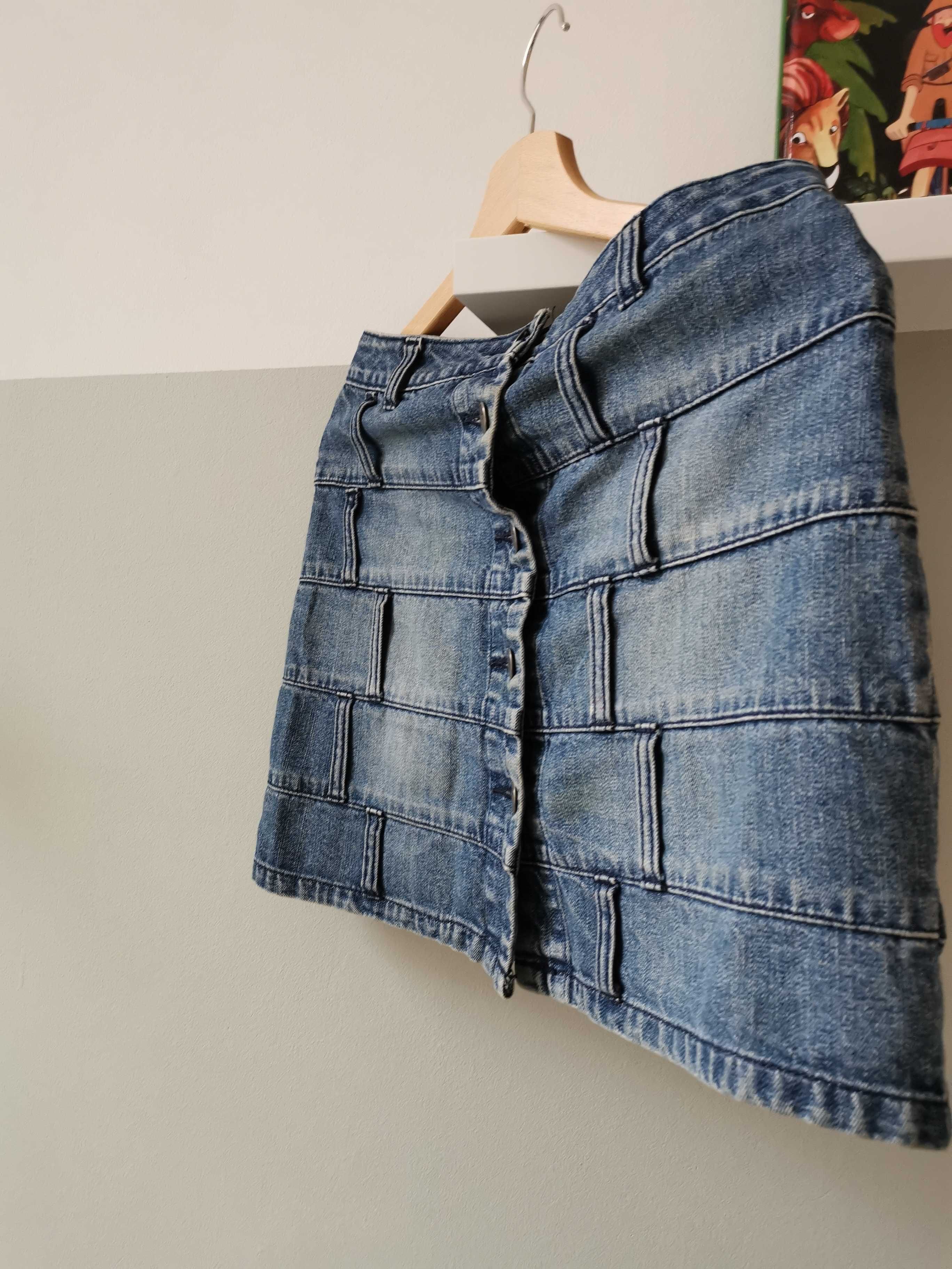 Spódnica jeansowa  na guziczki w stylu retro / Tiffi S