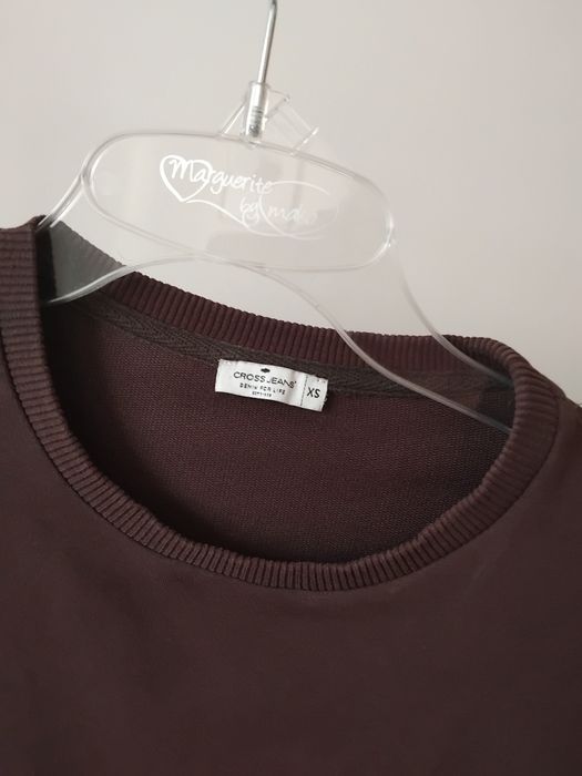 Bluza Crossjeans XS S brązowa czekoladowa bawelna dłuższa trend sporto