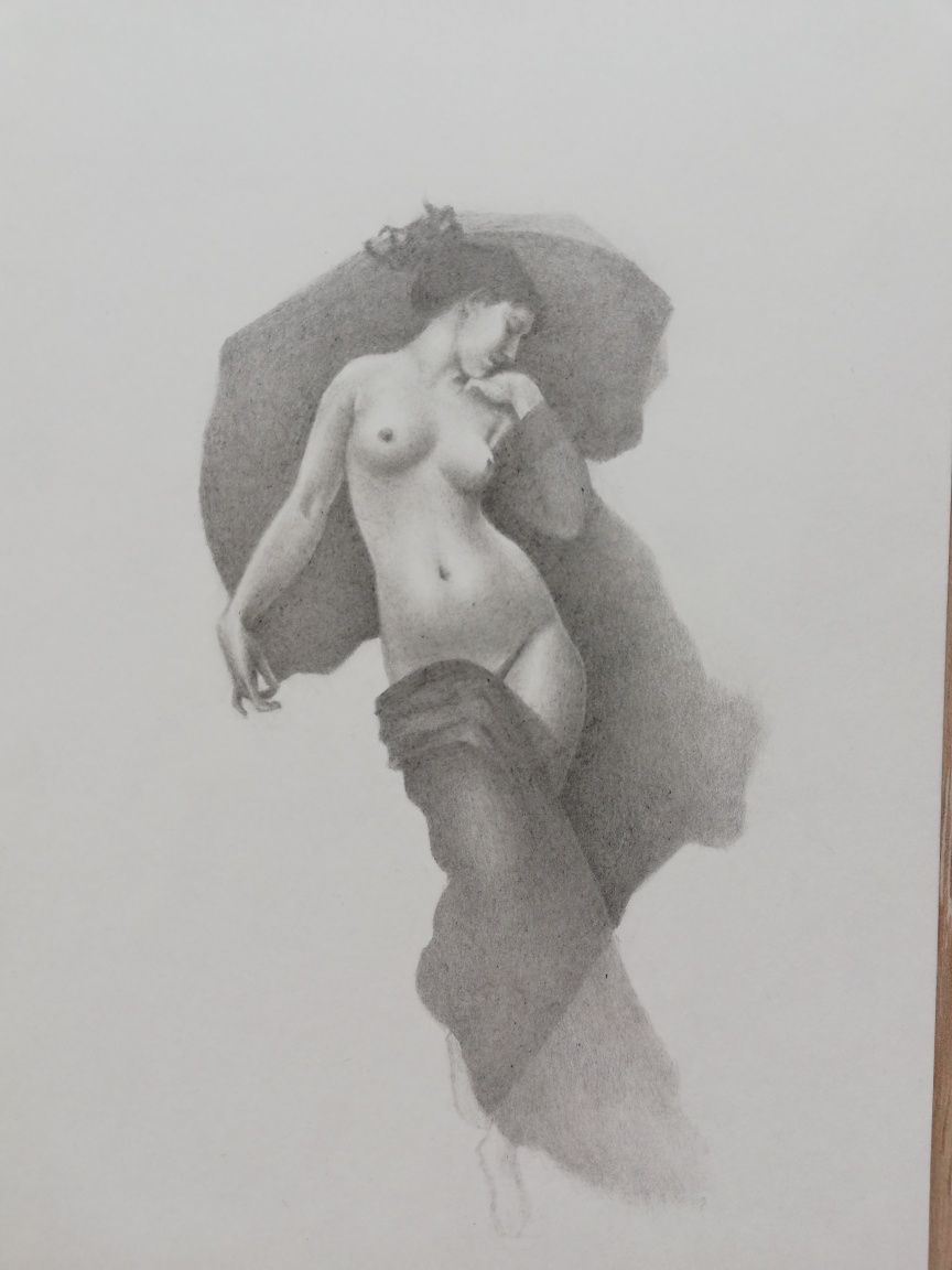 Rysunek szkic akt kobiety akademizm obraz W. A. Bouguereau study