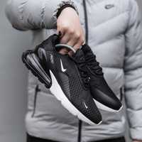 Кроссовки Nike Air Max 270 Black White летние сетка Найк Аир Макс