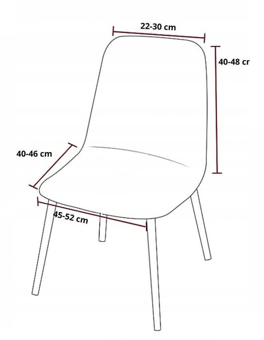 Pokrowce na krzesła skandynawskie welurowe beżowe 4 sztuki komplet