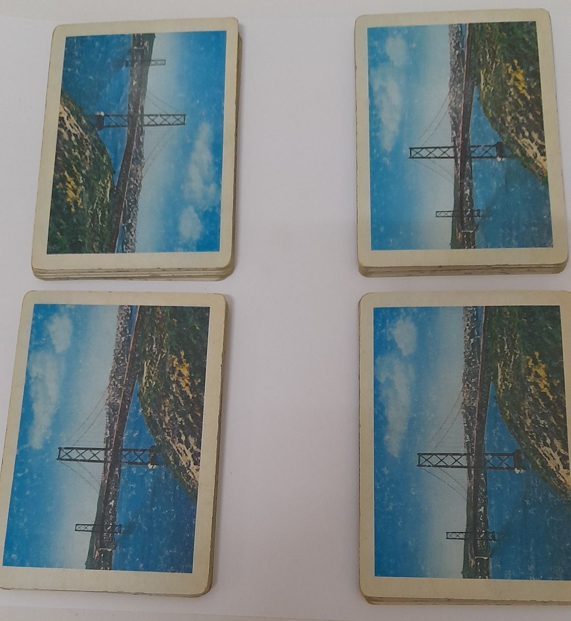 Baralho cartas vintage Ponte sobre o rio Tejo