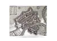 stara mapa widok miasta 1646r papier czerpany #21