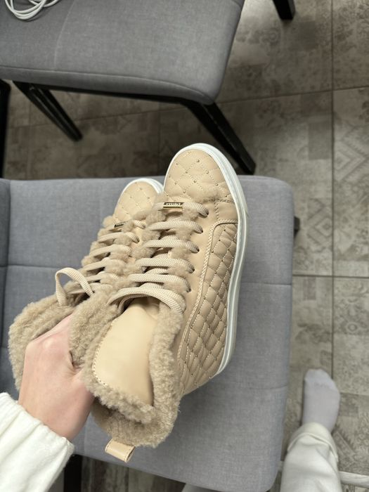 Кеды зимние le silla бежевые хайтопы ботинки