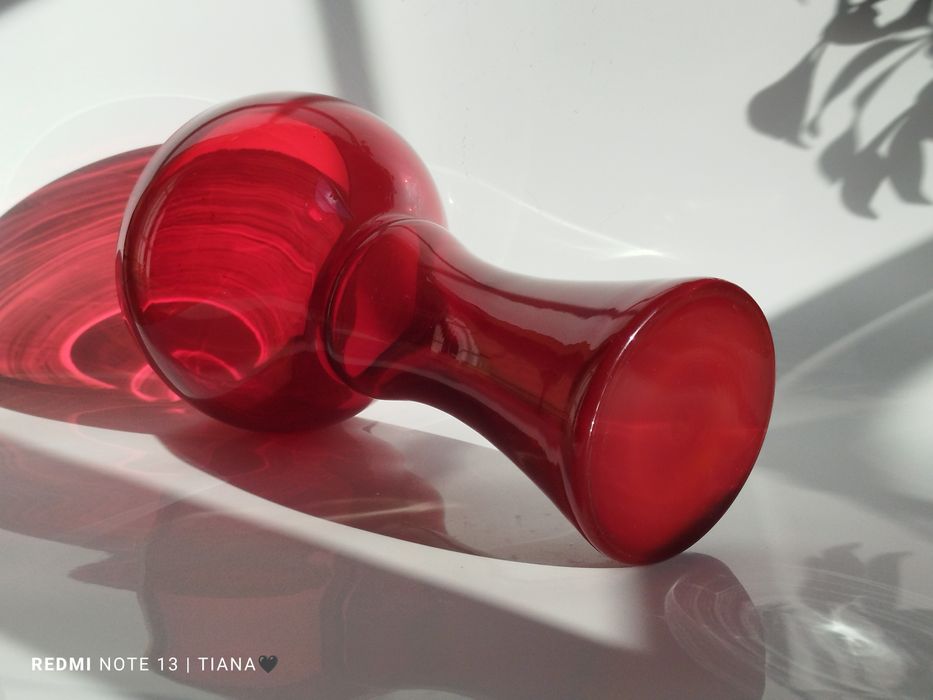 Wazon 30 cm szkło kolorowe vintage PRL Barbara Sudety Sadowski