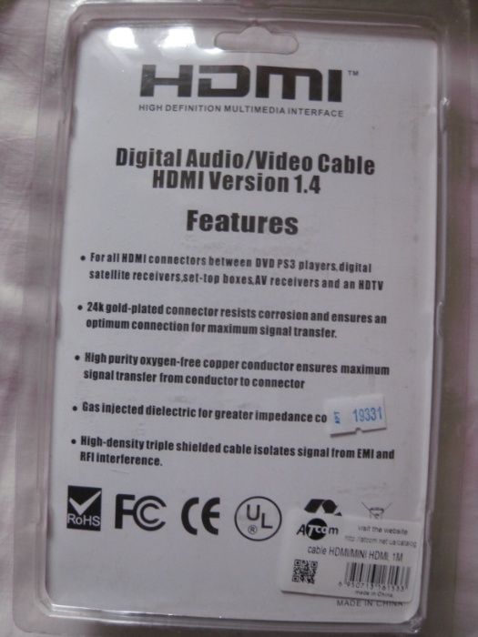 160_ Кабель HDMI - miniHDMIC 1м Atcom v 1.3