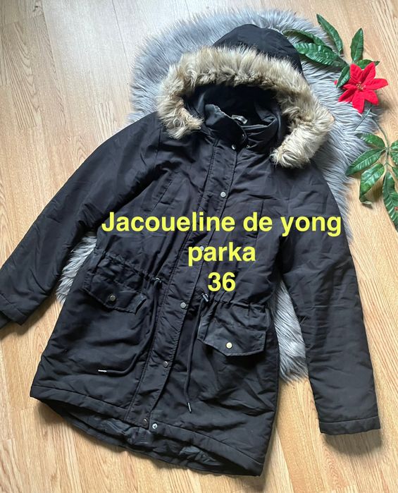 Kurtka parka z kapturem czarna 36