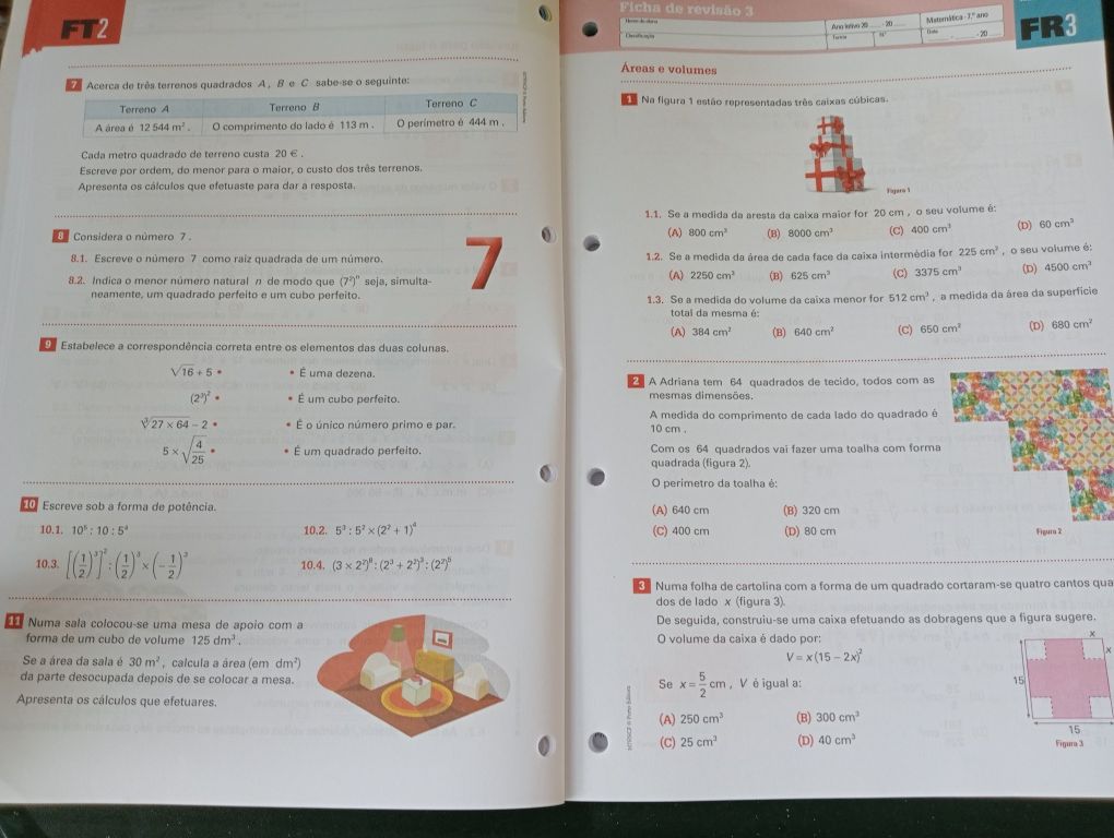 Caderno de Fichas de Matemática 7 - oferta portes