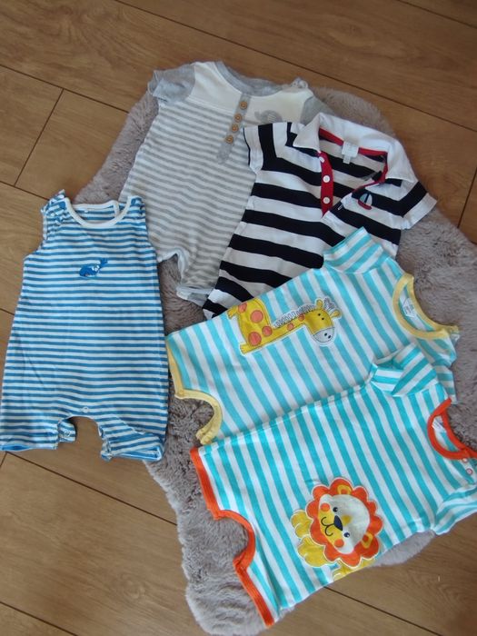 5 szt Rampers piżamka na lato krotkie spodenki 0-3m 62