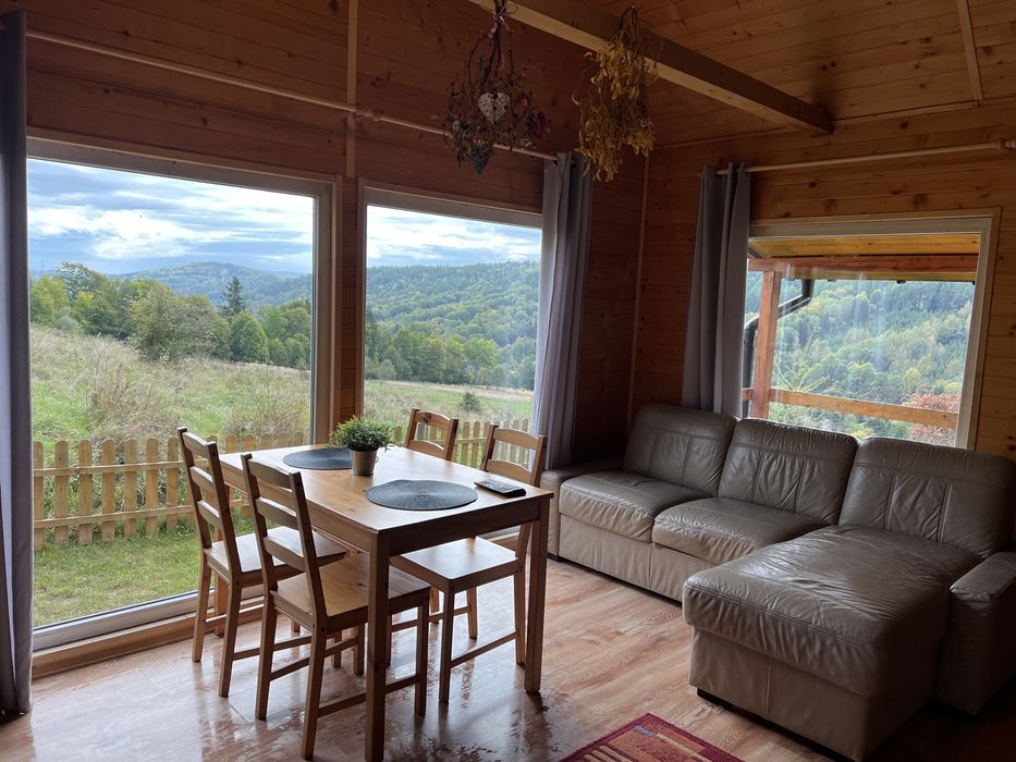 Domek całoroczny Bieszczady  ogrodzony kominek, altana, grill