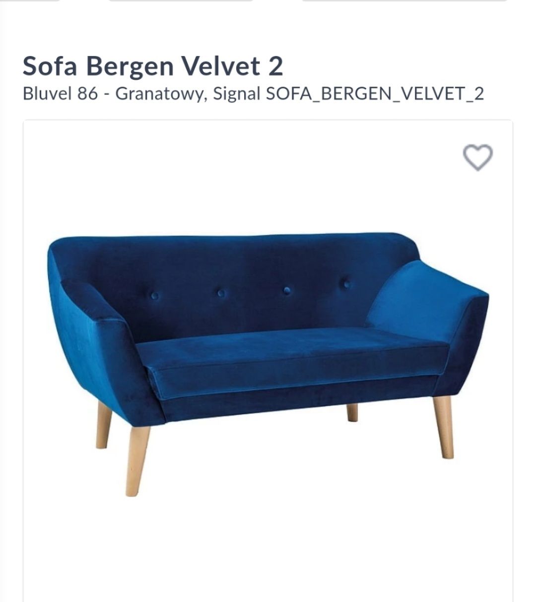 Sofa Bergen 2 Velvet Granatowa Signal Meble