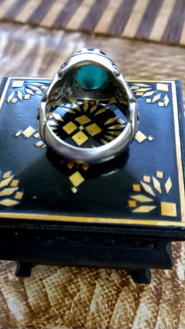 Восточное мужское серебряное кольцо размер 19,5.20