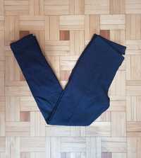 Granatowe eleganckie materiałowe spodnie z przeszyciami rozmiar M
