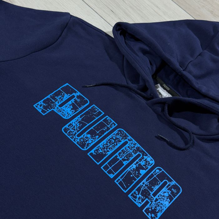 Темно Синя Кофта Худі Пума PUMA Essential Big Logo, Розмір M, Оригінал