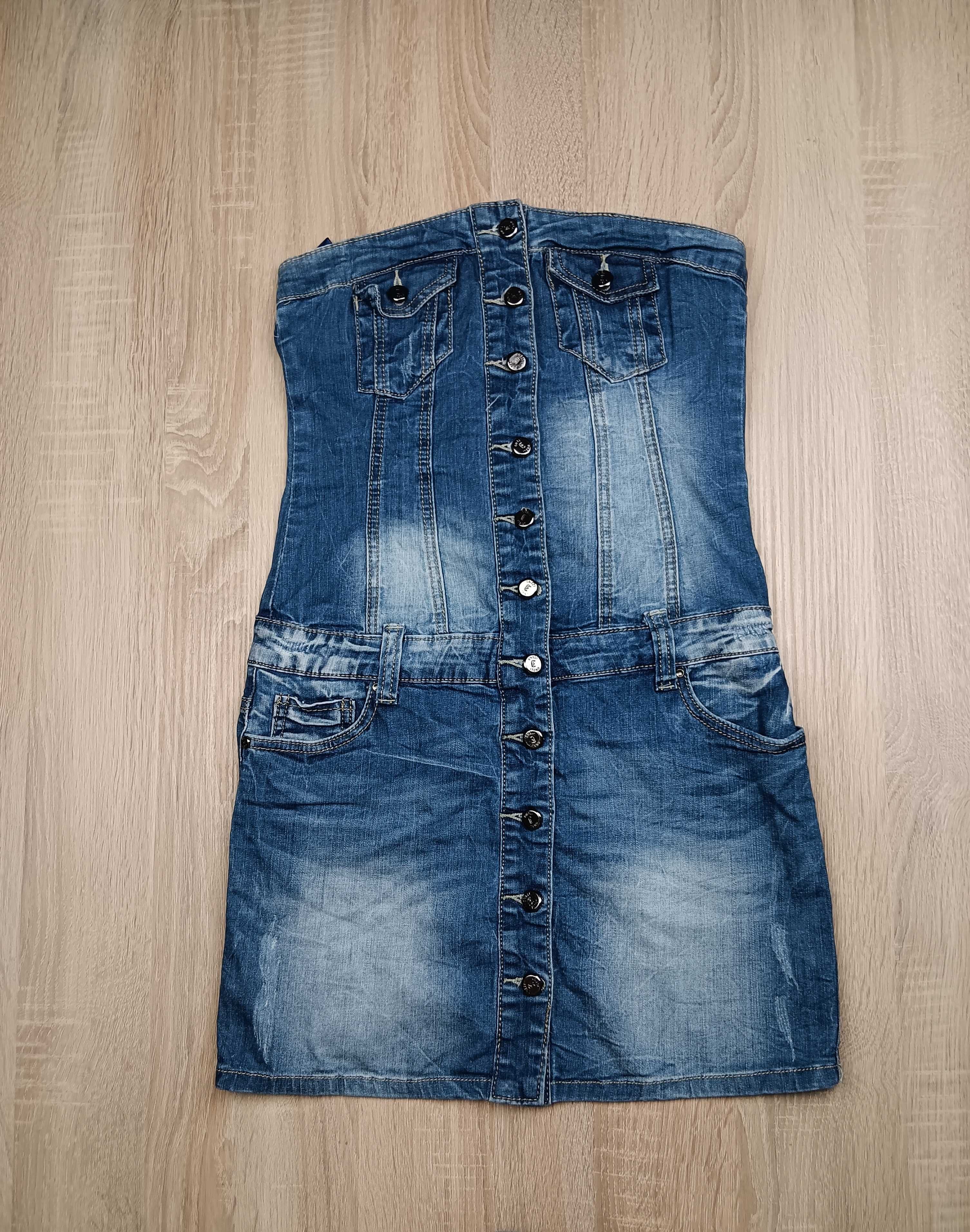 Niebieska jeansowa sukienka (M)