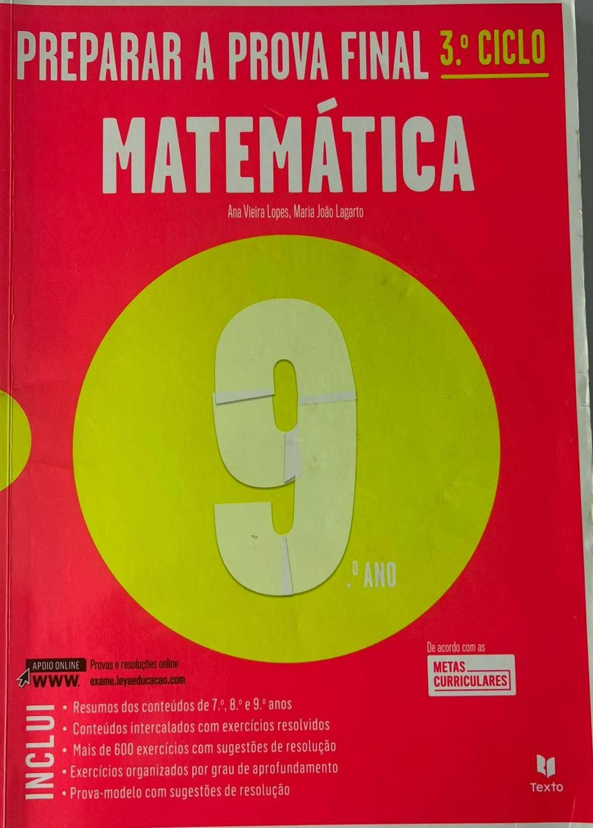 Preparar Prova Final Matemática | 9º ano | Texto Editores