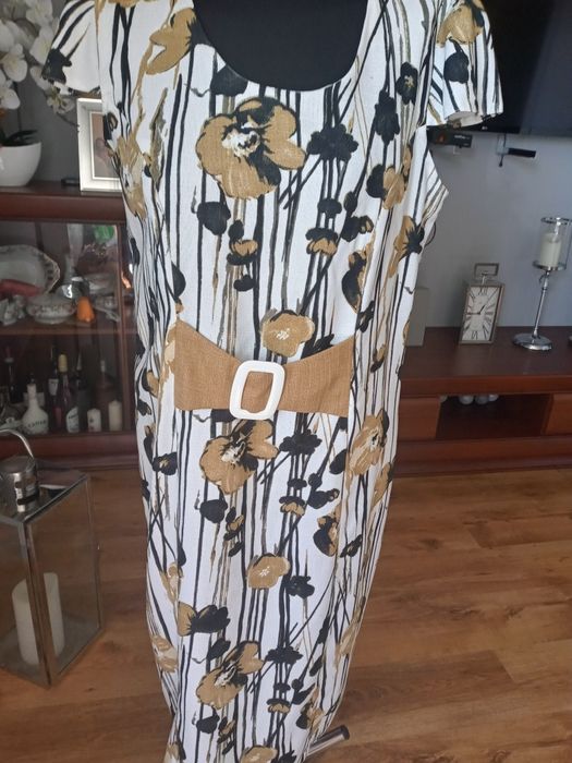 Sukienka prosta kladyka 46 bez braz paseczek