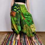 Szarawary - Alladynki - Patchwork - Zielone Tony - Indie