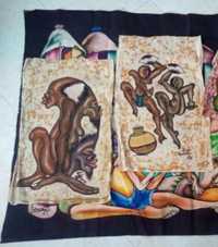 Telas africanas pintadas à mão de Moçambique