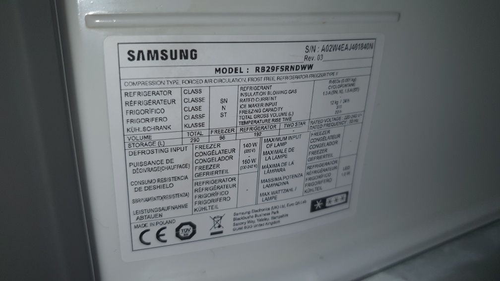 Lodówka Samsung No-Frost RB29FSRNDWW