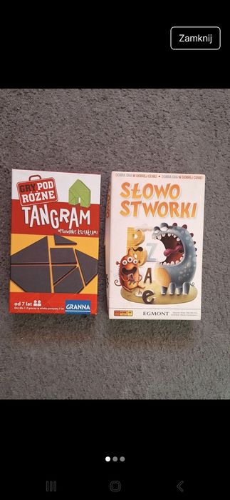 Zestaw 2 gier dla 6-latka Słowostworki i Tangram