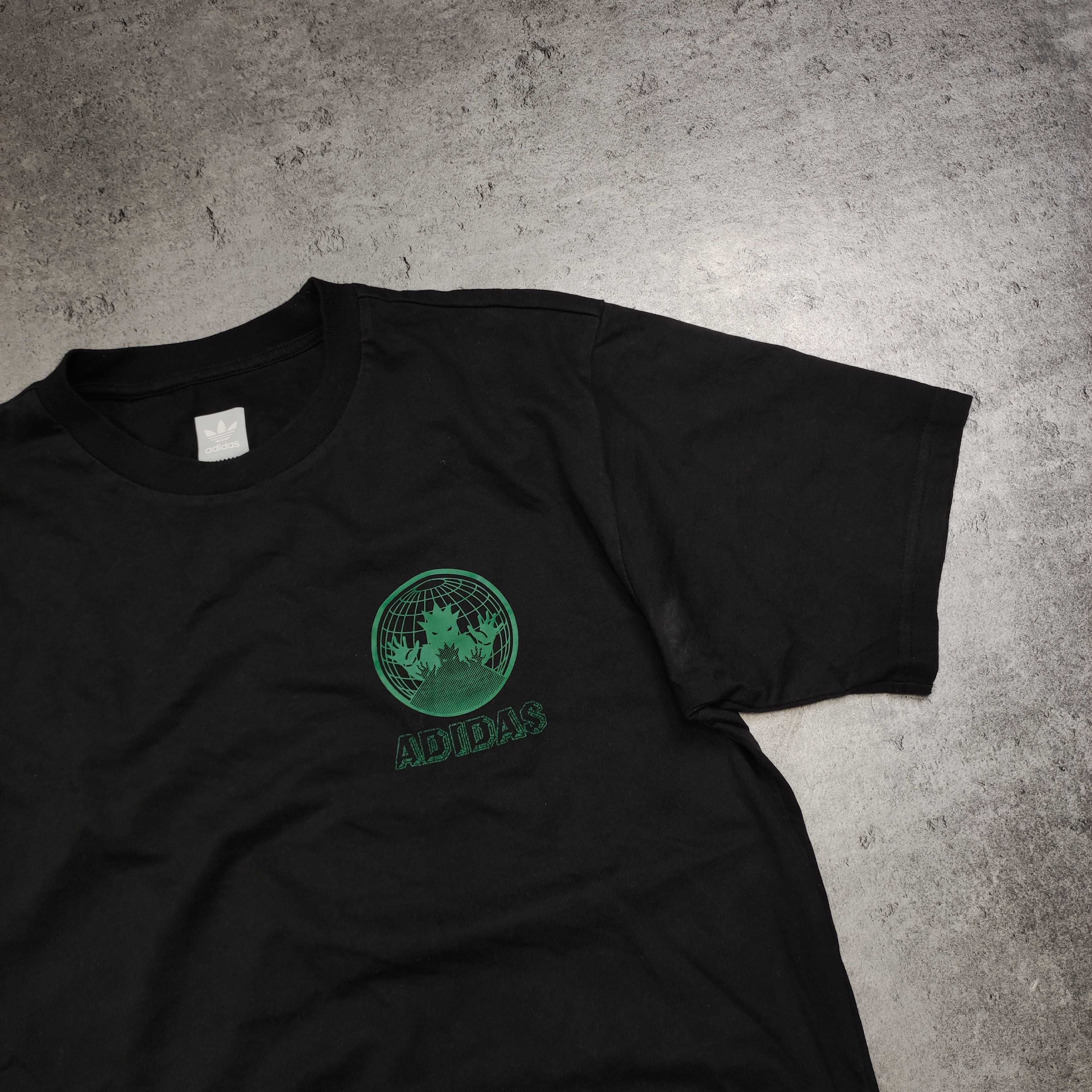 MĘSKA Koszulka Adidas Czarna Duże Logo Plecy Streetwear Nadruk Bronx