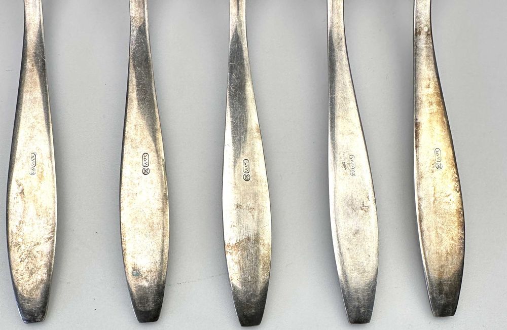 Widelczyki do ciasta  5 sztuk posrebrzane