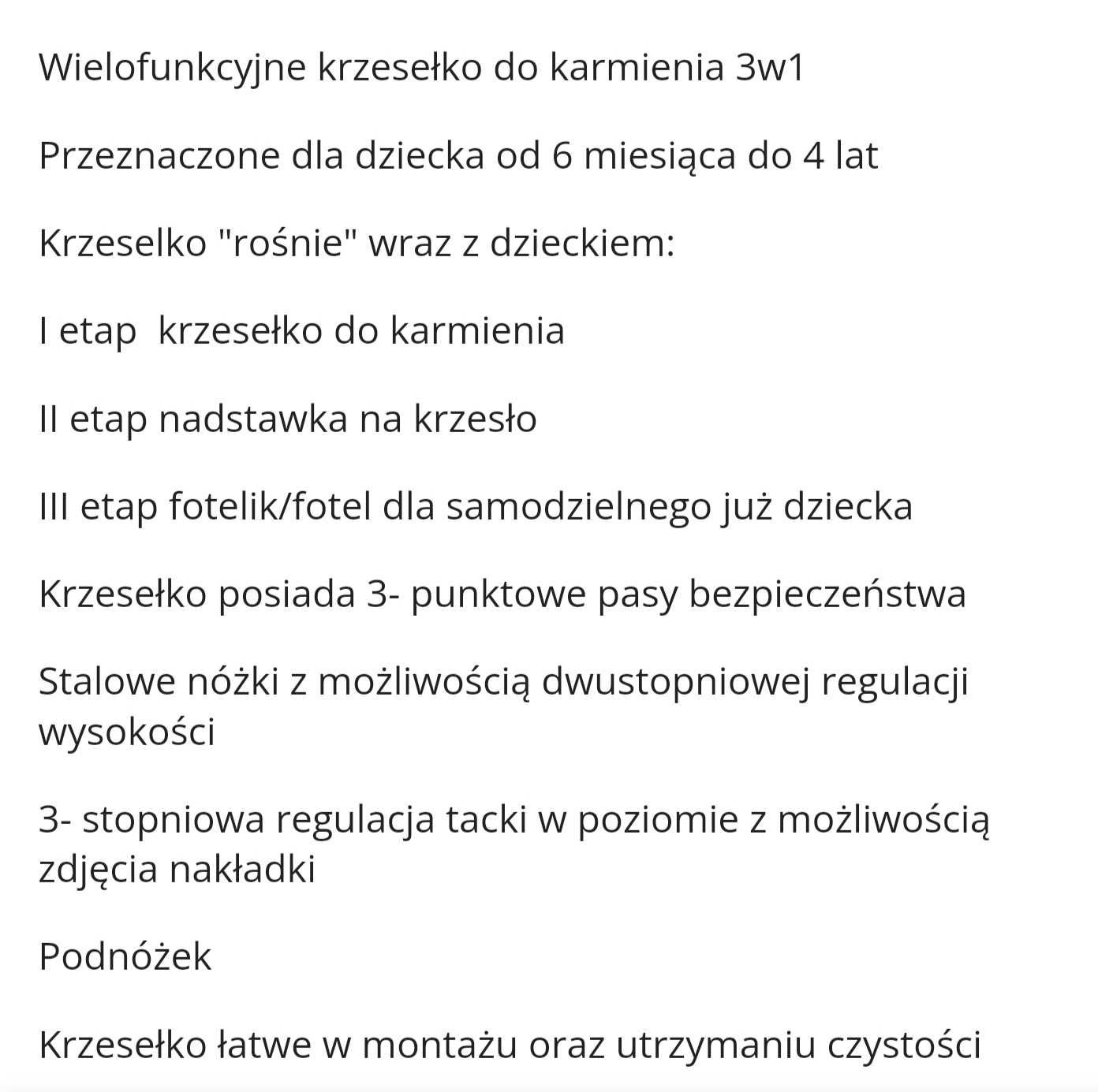 Krzesełko do karmienia 3w1 Mamabrum