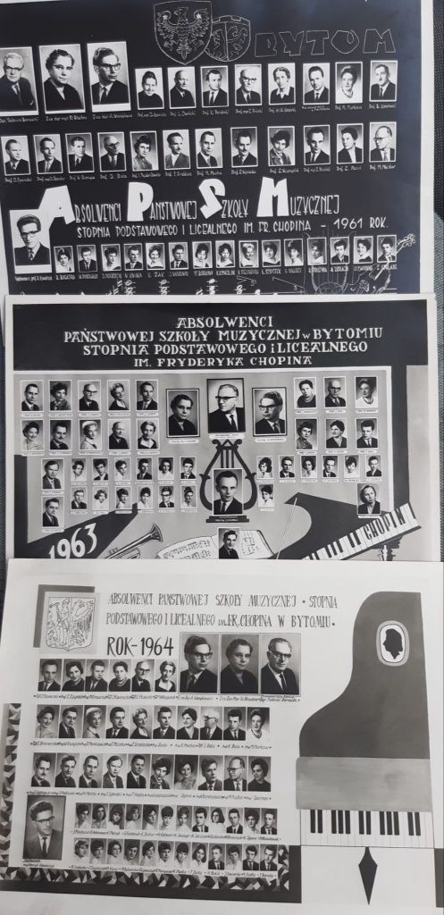 zdjęcia absolwentów szkoły muzycznej w Bytomiu rocznik 1961 /63/64