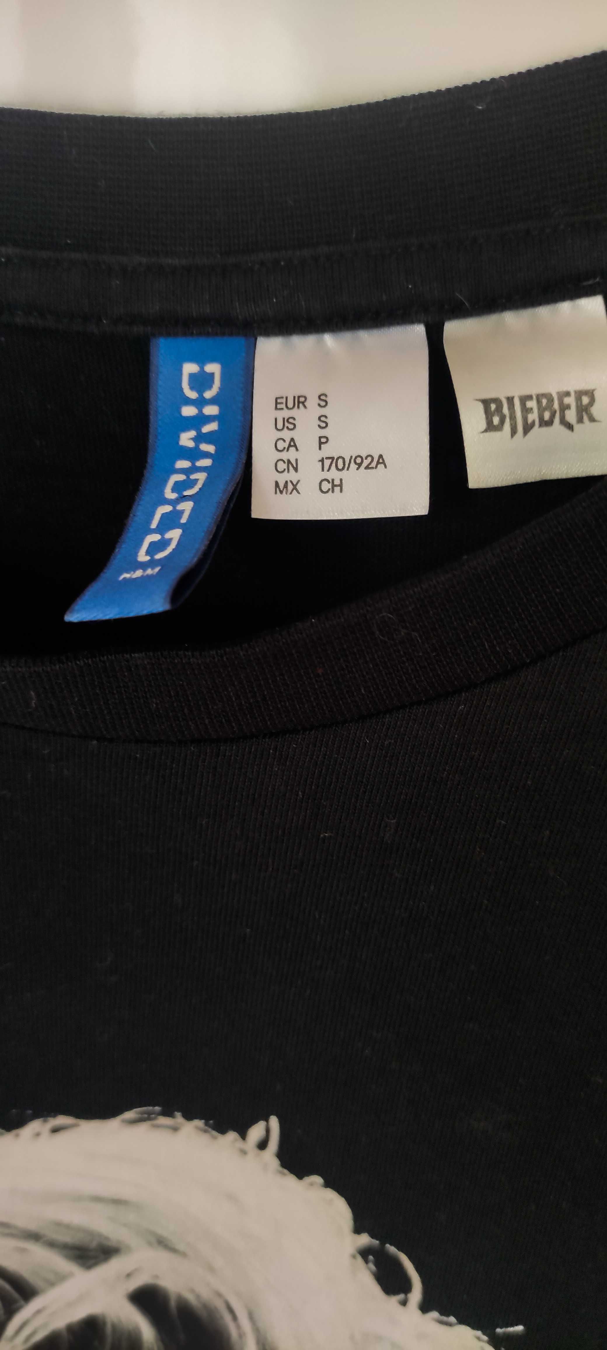 Bluza czarna Justin Bieber H&M