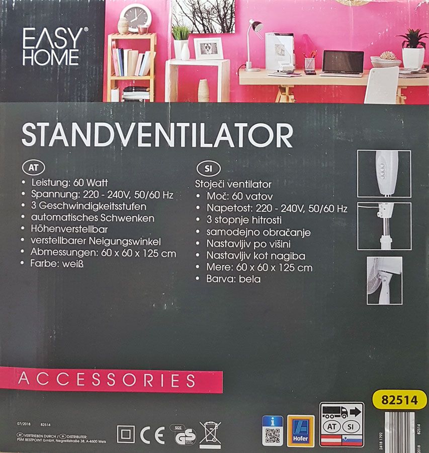 Wentylator Stojący Easy Home