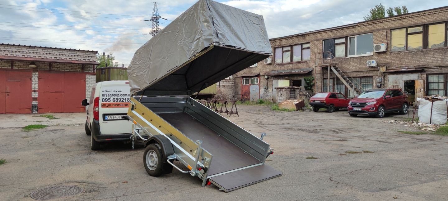 Прицеп бортовой с крышкой, подъёмным тентом, оцинкованный усиленный