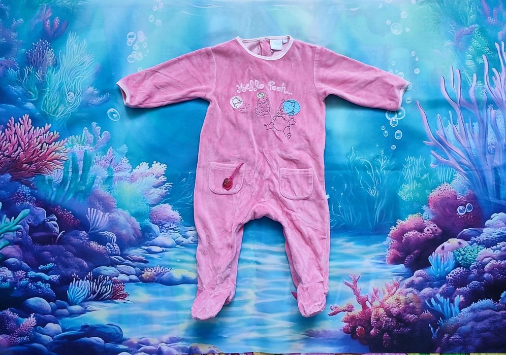 Disney Pajac Piżama Rampers Śpiochy z klapą na pupie r. 12mies