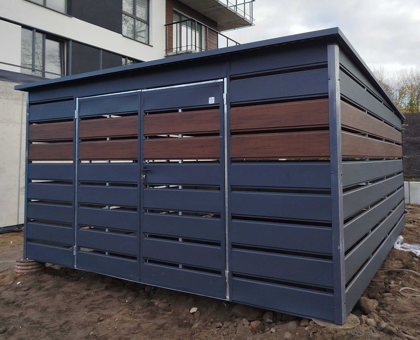 Wiata śmietnikowa 3x3 panelowa