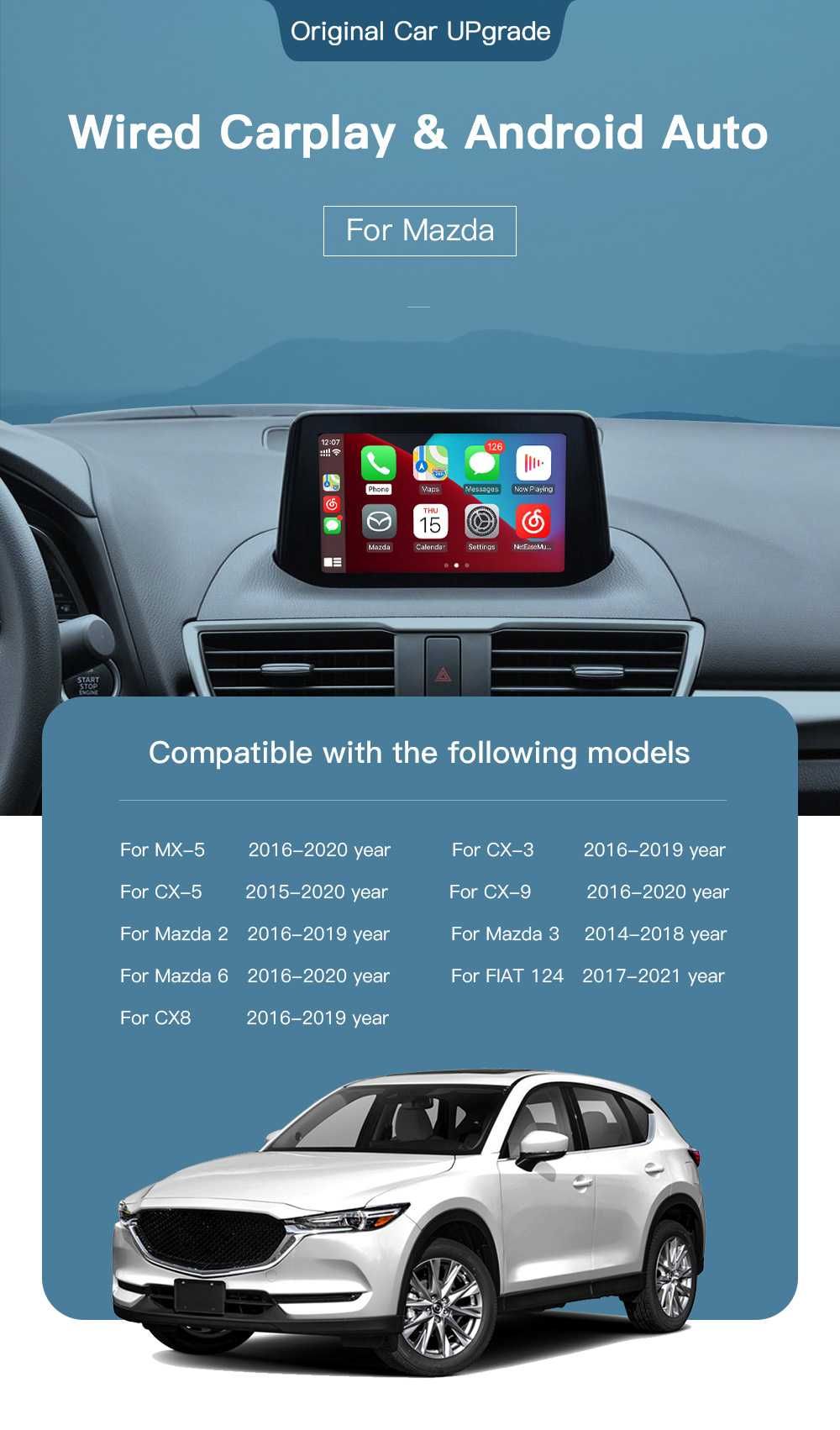 Szybki Moduł CARPLAY + ANDROID AUTO - USB-C Mazda MZD Connect | MONTAŻ