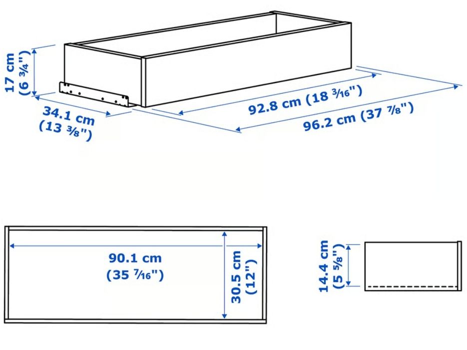 Komplement szuflada ikea 100x35 używana