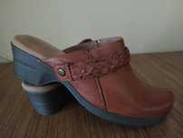 39 р.Clarks КОЖАНЫЕ сабо босоножки шлёпки женские сандали