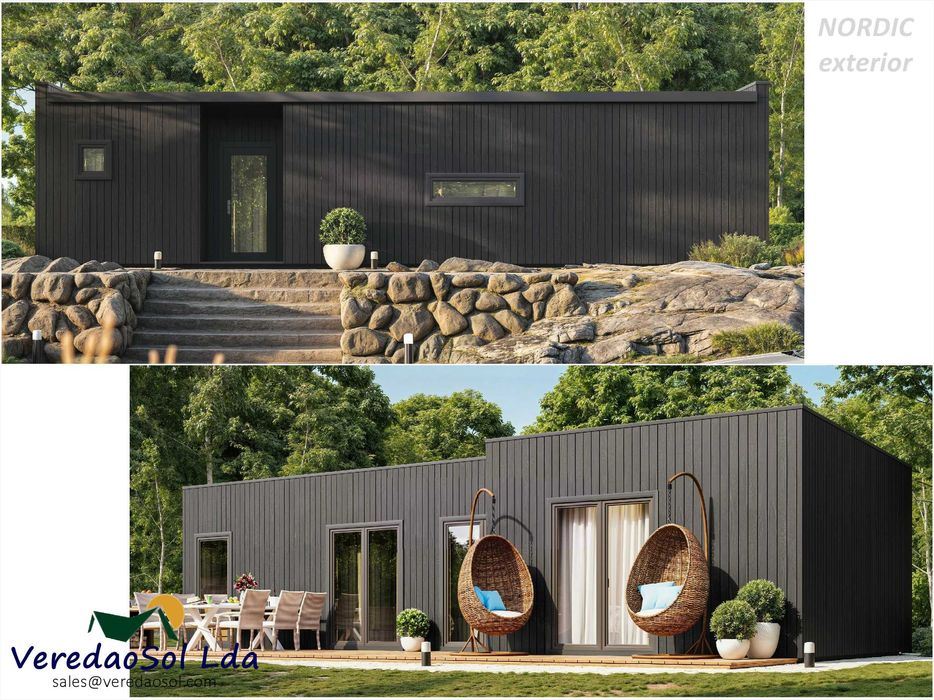 Casa Madeira NORDIC T2 50m² 214mm Segunda parede e isolamento telhado