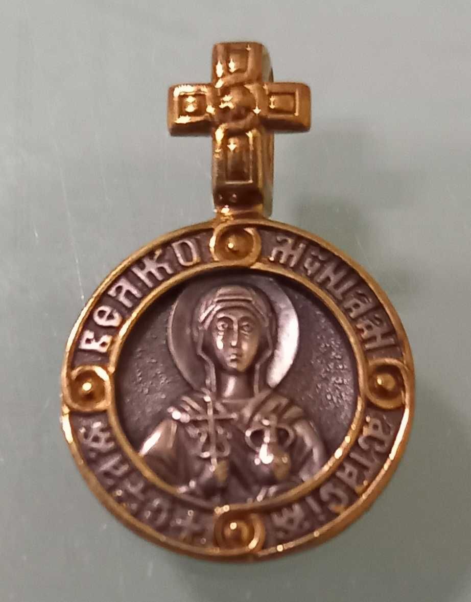 Иконка из серебра 925* с позолотой  работы Акимова "Святой Анастасии"