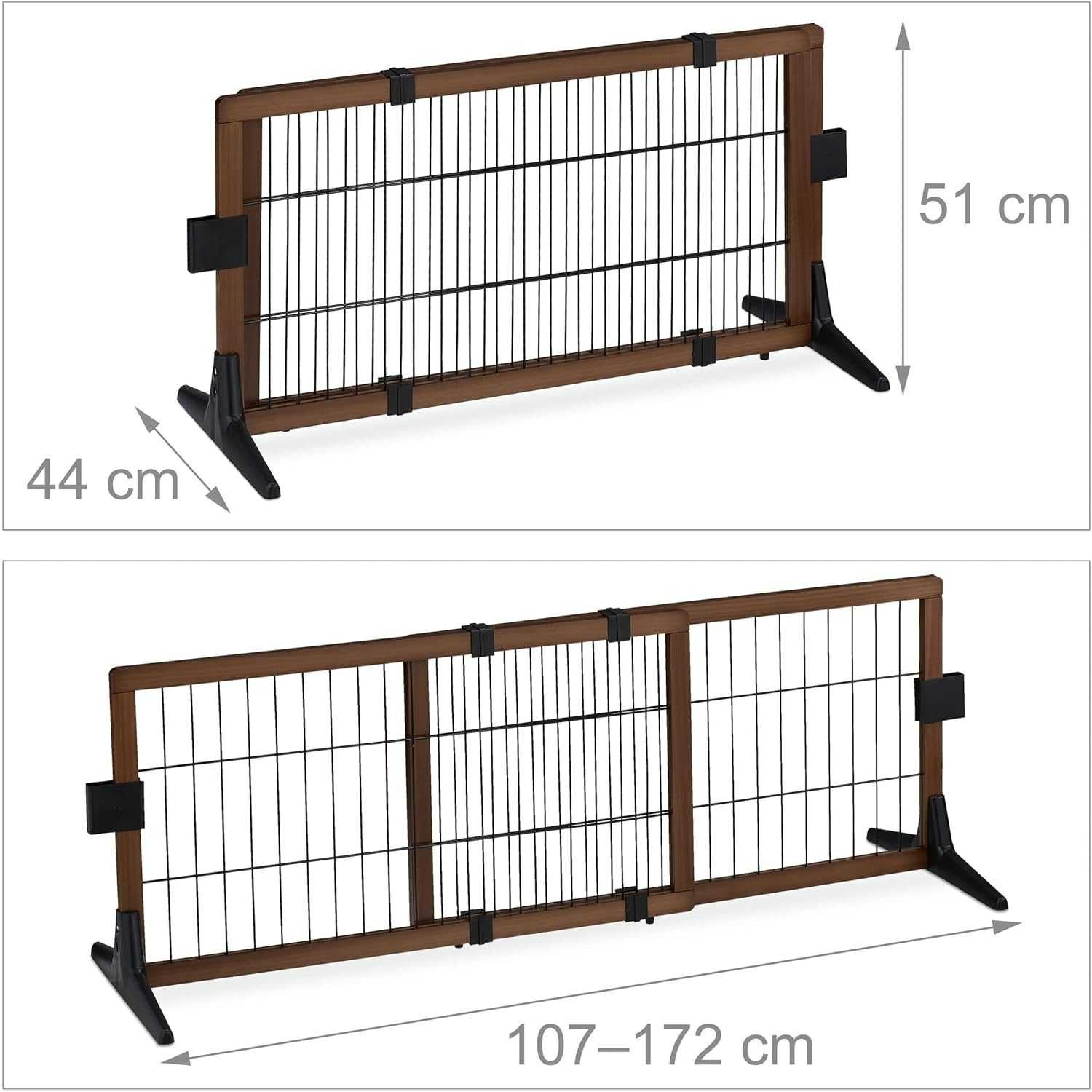 4R28G odgradzająca regulowana bramka dla dzieci zwierząt 51x107-172cm