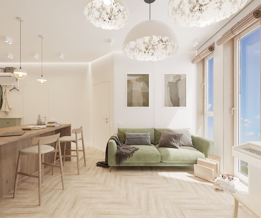 Продам квартиру I-Town 46м2 2-х комнатная, кухня-студия, дизайн проект