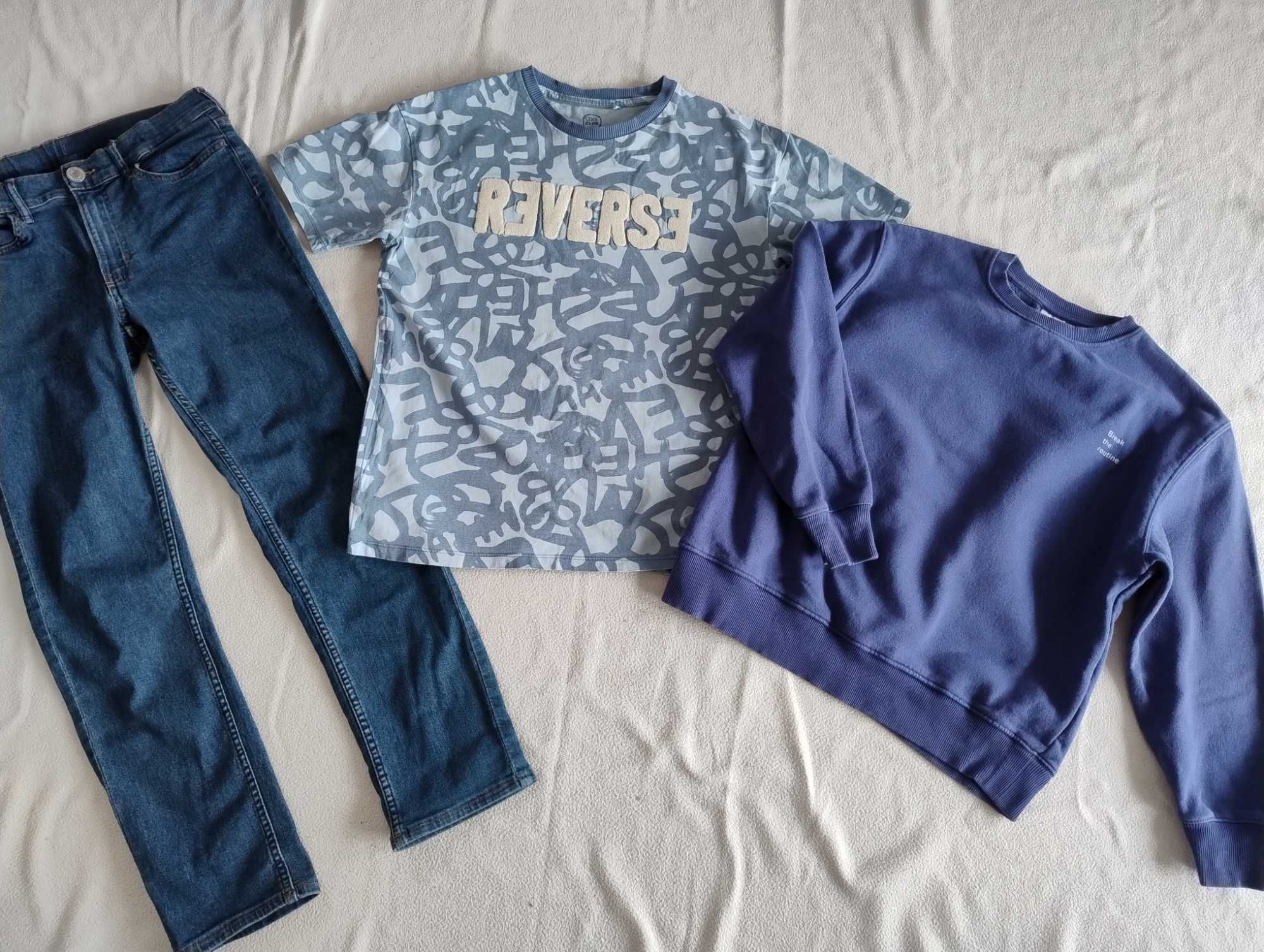 Zestaw 9 SZT ZARA PRIMARK H&M bluza spodnie jeansy roz. 158 164 cm
