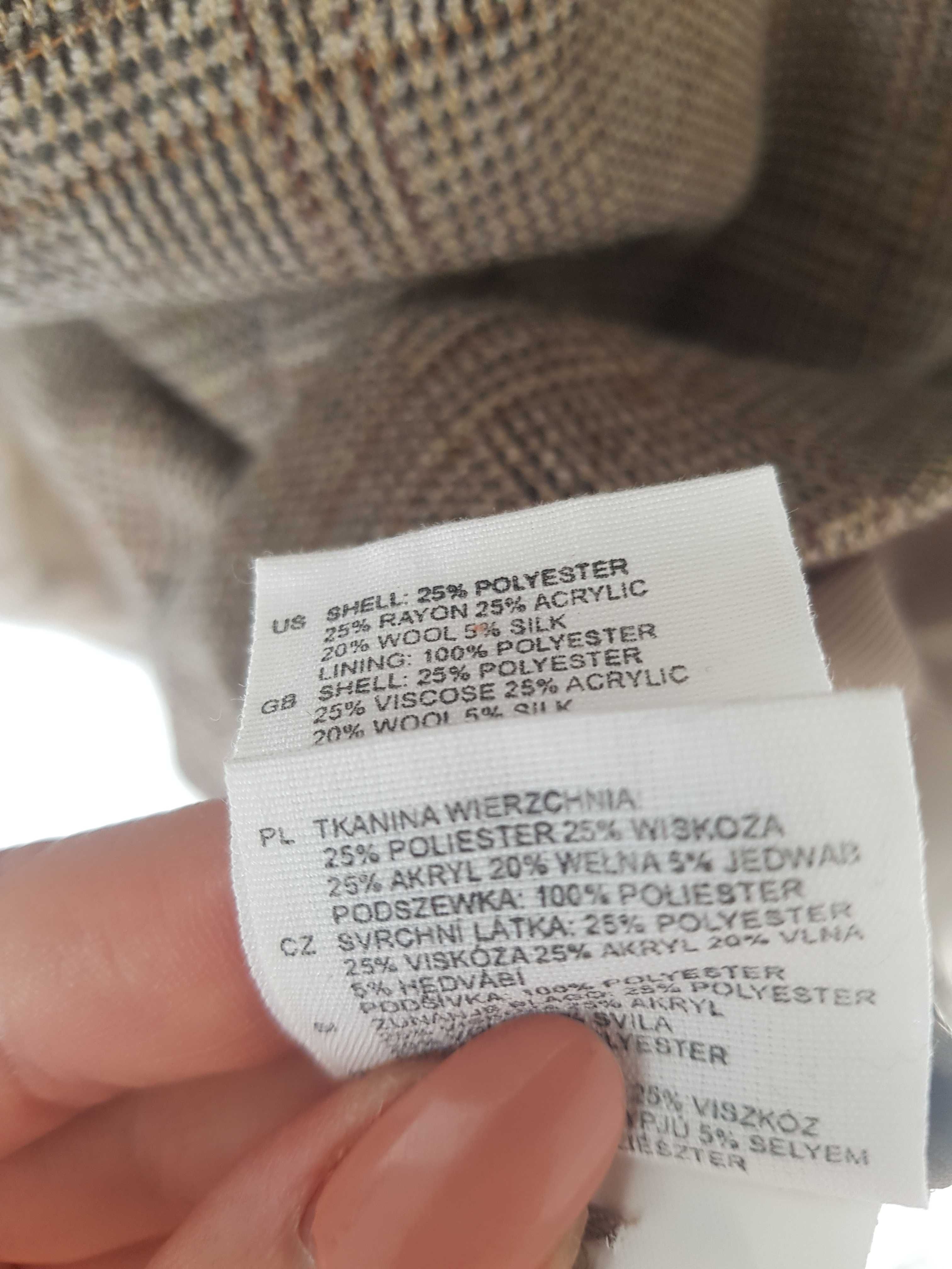 H&M żakiet garsonka marynarka krótka rozmiar 40 w drobną kratkę r. 40